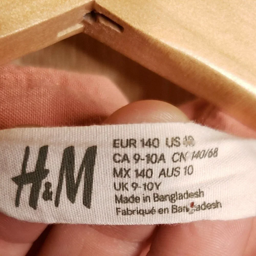 H&M girls Short Sleeve Pink Lagan Dress 10